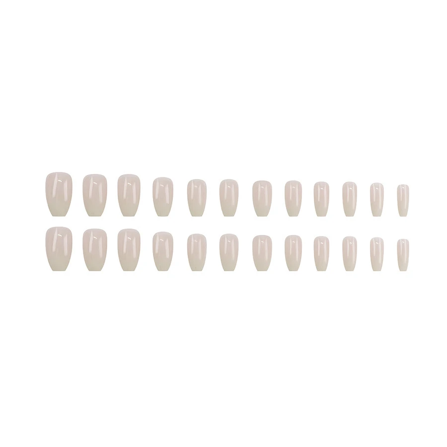 Pink Mid-length Nail Sequins White Cute Sweet And Simple Wear